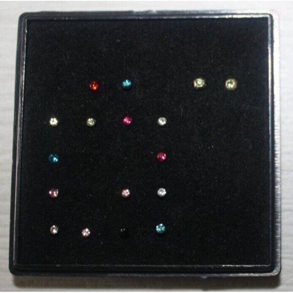 Lot 18 Surgical Stainless Steel Nose Stud Ring Pin Colorful Women Jewelry NIB - Picture 1 of 4